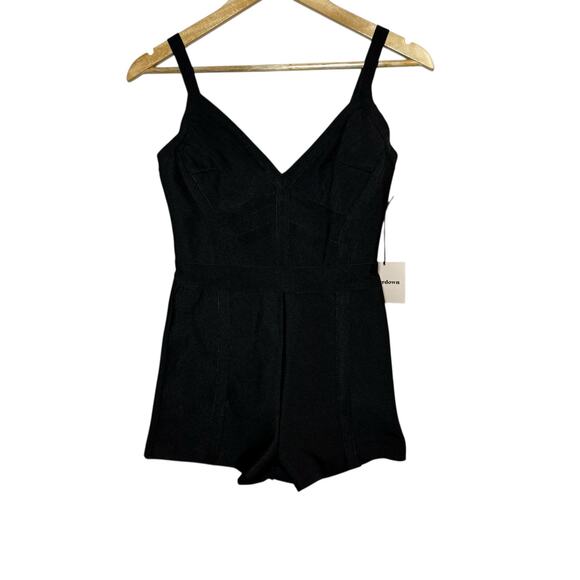 NWT Superdown Destiny Bandage Romper Shorts Size MEDIUM Black BodyCon Stretch - Picture 13 of 14